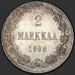 аверс 2 ženklai 1908 "2 марки 1905-1908 для Финляндии"