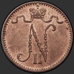 реверс 1 centesimo 1903 "1 centesimo 1895-1916 con il monogramma di Nicola 2. Per la Finlandia"