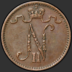 реверс 1 centesimo 1913 "1 centesimo 1895-1916 con il monogramma di Nicola 2. Per la Finlandia"