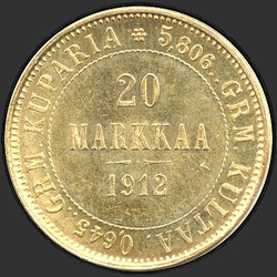 аверс 20 puntos 1912 "20 марок 1903-1913 для Финляндии"