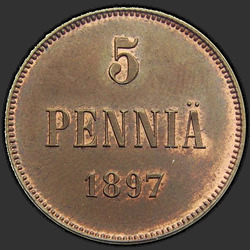 аверс 5 centus 1897 "5 пенни 1897 с гербовым орлом"