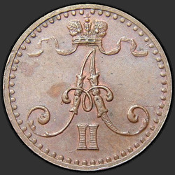 реверс 1 penn 1866 "1 пенни 1864-1876  для Финляндии"