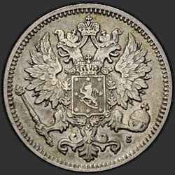 реверс 25 centesimo 1873 "25 centesimo 1865-1876 per la Finlandia"