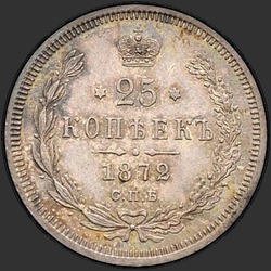 аверс 25 kopecks 1872 "25 centavos 1859-1881"