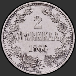 аверс 2 marki 1866 "2 marki w Finlandii 1865-1874"