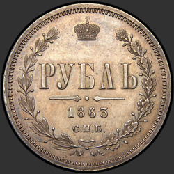 аверс 1 рубель 1863 "1 рубль 1859-1881"