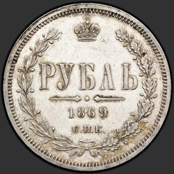 аверс 1 рубель 1869 "1 рубль 1859-1881"