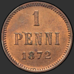 аверс 1 sentti 1872 "1 Penny 1864-1876 varten Suomi"