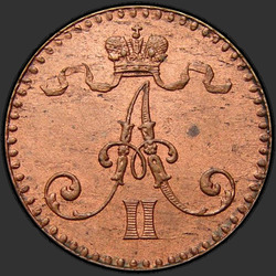 реверс 1 penss 1864 "1 пенни 1864-1876  для Финляндии"