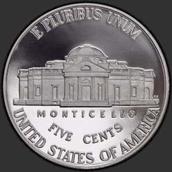 реверс 5¢ (nickel) 2015 "Jefferson, 5 cent / 2015 / S"