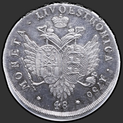 аверс 48 kopecks 1756 "48 центи 1756 "ЛИВОНЕЗ". "Монета ЛИВОЕСТХОНИЦА""