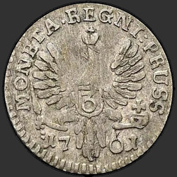 аверс 3 grosze 1761 "3 cent 1761. "MONETA: regni ...""