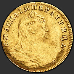 реверс 1 chervonetz 1738 "1 ducat 1738. huvudet över"