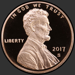 аверс 1¢ (penny) 2017 "לינקולן ¢ 1 2016 / S"