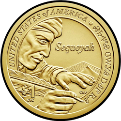 реверс 1$ (бак) 2017 "USA - 1 Dollar / 2017 - Sacagawea"