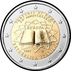 аверс 2€ 2007 "50e anniversaire du traité de Rome"