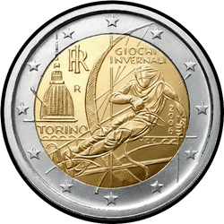 аверс 2€ 2006 "XX ओलंपिक शीतकालीन खेल - ट्यूरिन 2006"