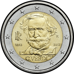 аверс 2€ 2013 "Giuseppe Verdi के जन्म के बाद से 200 वें वर्ष"