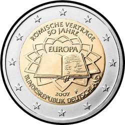 аверс 2€ 2007 "50th anniversary of the Treaty of Rome (D)"