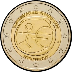 аверс 2€ 2009 "10. Jahrestag der Wirtschafts- und Währungsunion"