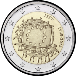 аверс 2€ 2015 "30-річний прапор Європейського Союзу"