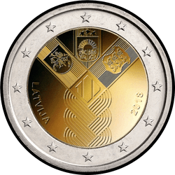 аверс 2€ 2018 "100th Anniversary of the Independence of the Baltic States"