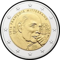 аверс 2€ 2016 "100ème anniversaire de la naissance de François Mitterrand"