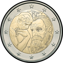 аверс 2€ 2017 "100 years since the death of Auguste Rodin"