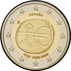 аверс 2€ 2009 "10th anniversary of Economic and Monetary Union"