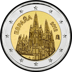 аверс 2€ 2012 "Burgos Cathedral"