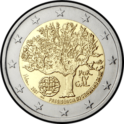 аверс 2€ 2007 "Португальское председательство в Европейском союзе"