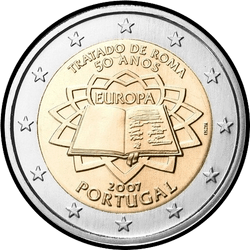 аверс 2€ 2007 "50e anniversaire du traité de Rome"