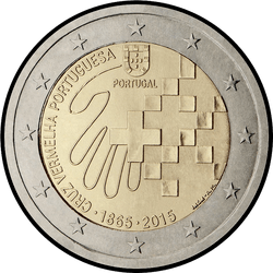 аверс 2€ 2015 "150-річчя Португальського червоного хреста"