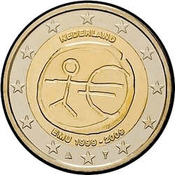 аверс 2€ 2009 "10-річчя Економічного та валютного союзу"