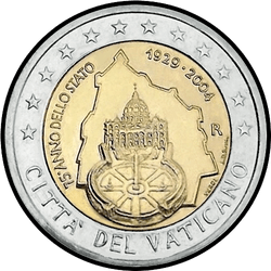 аверс 2€ 2004 "75th anniversary of the founding of the Vatican City State"