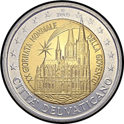 аверс 2€ 2005 "20ème Journée Mondiale de la Jeunesse à Cologne"