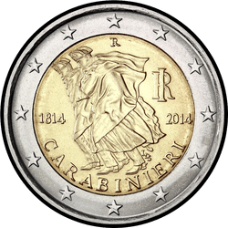 аверс 2€ 2014 "200-річчя Карабіні"