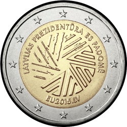 аверс 2€ 2015 "Lettlands Präsidentschaft des Europarats"
