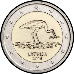 аверс 2€ 2015 "10 ans du programme de protection de Black Stork"