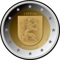 аверс 2€ 2017 "Zone historique de Kurzeme"