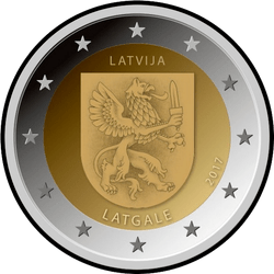 аверс 2€ 2017 "La zona storica di Latgale"