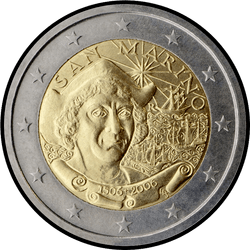 аверс 2€ 2006 "500 aniversario de la muerte de Cristóbal Colón"