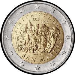 аверс 2€ 2013 "500ème anniversaire de la mort de Pinturicchio"