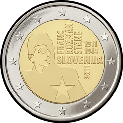 аверс 2€ 2011 "100-річчя від дня народження Франка Розмана-Стане"
