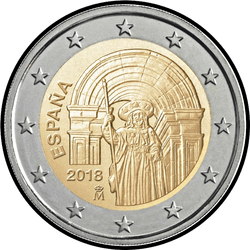 аверс 2€ 2018 "Centro histórico de Santiago de Compostela"