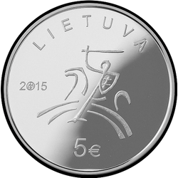 аверс 5€ 2015 "Cultura lituana - Literatura"