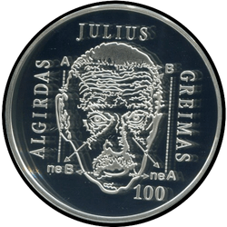 аверс 20€. 2017 "100 ° Anniversario - Nascita di Algirdas Julien Greimas"