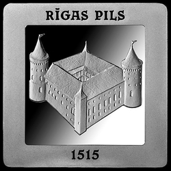 реверс 5€ 2015 "500ème anniversaire - Château de Riga"