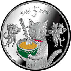 реверс 5€ 2015 "Tales - "Cinque gatti""
