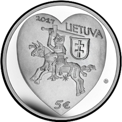 реверс 5 евро 2017 "Традиционные праздники Литвы - мех Казюко"